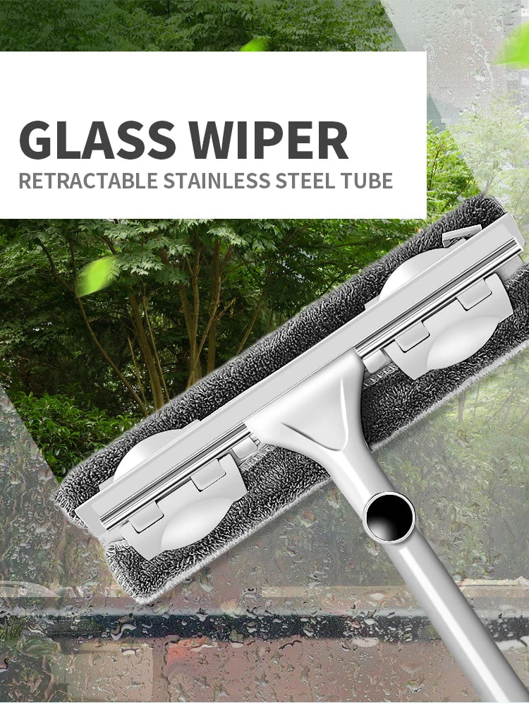 Glass Cleaning Mop Telescopic Rod Window Cleaning Tools Windows Wiper Long Handle Washing Window Brush Cleaner Products For Home