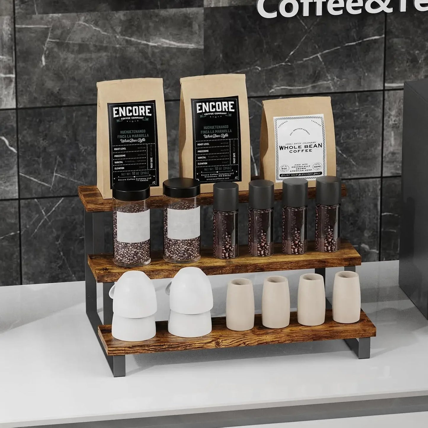 Wooden Display Stand,Tiered Perfume Shelf,Cologne Organizer,Kitchen Spice Rack,Cupcake Display Stand,Display Shelf for Potted Pl