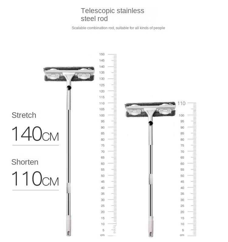 Glass Cleaning Mop Telescopic Rod Window Cleaning Tools Windows Wiper Long Handle Washing Window Brush Cleaner Products For Home